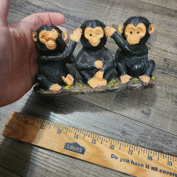 Monkey figure Hear, see, speak no evil good condition FF - Picture 1 of 8